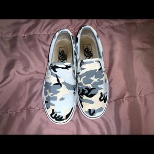 Grey/white camo vans